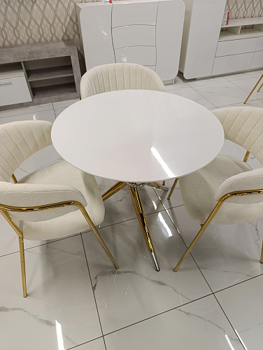 Стеклянный стол Rock 100х75 white / black из шоурума 7